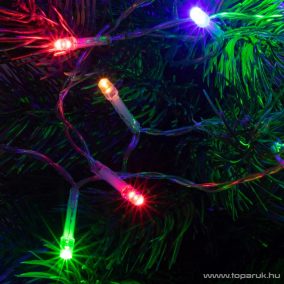   HOME MLC 58/M Kültéri elemes, LED-es, 8 programos mini fényfüzér, 50 db színes (multi) leddel