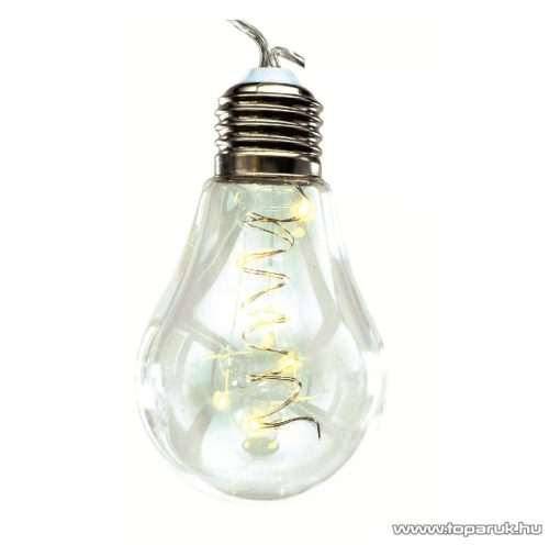 HOME ML 15 GLOBE Kültéri LED-es, elemes fényfüzér, 15 db üveg villanykörte, 75 db meleg fehér micro LED-del