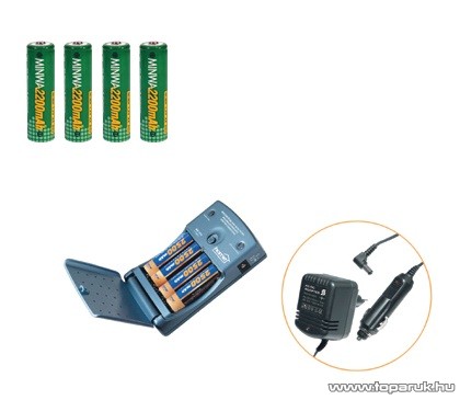 HOME MW 1270/22 Akkumulátortöltő Ni-Cd és Ni-Mh akkuk töltésére + 4 db AA ceruza akkumulátor - megszűnt termék: 2017. január