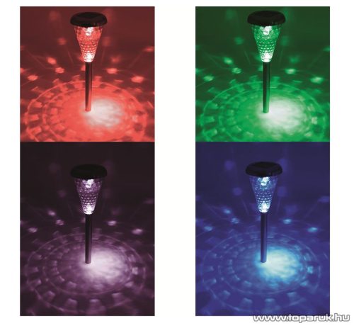 HOME MX 811/4 LED-es fém, üveg és műanyag kivitelű napelemes kerti szolár lámpa szett