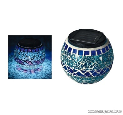 HOME MX 512/K Napelemes üvegmécses dekoráció, kék