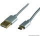 HOME USBP A/MICRO-1 Micro USB töltő kábel (masszív fém dugókkal), 1 m