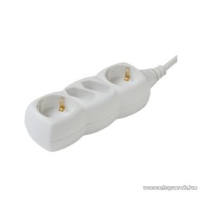   HOME NV 14-3/WH/1,5 Hálózati elosztó 2 db védőérintkezős és 2 db euro aljzattal, 3 m, fehér