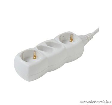 HOME NV 14-3/WH/1,5 Hálózati elosztó 2 db védőérintkezős és 2 db euro aljzattal, 3 m, fehér