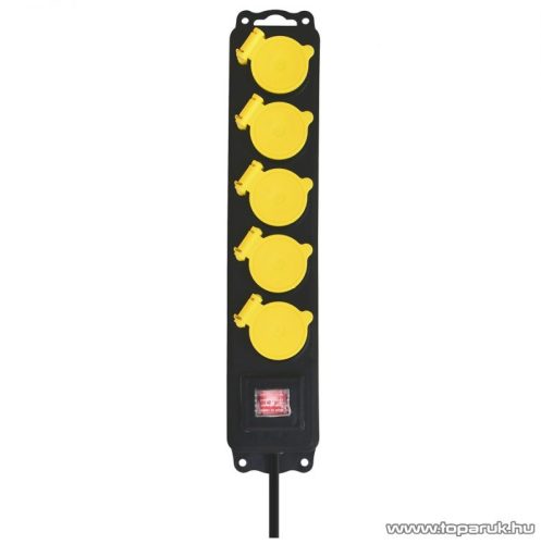 HOME NVO 05K/BK Kültéri elosztó, 5 aljzat, 1,5 m H05RN-F 3G1.0 mm2 gumi kábellel