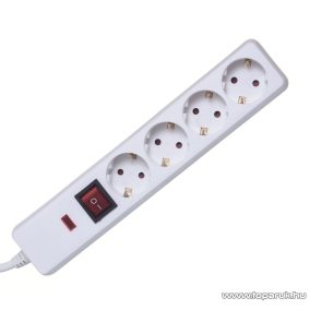   HOME NVT 04K/WH Túlfeszültség védett elosztó, 4 aljzat, fehér