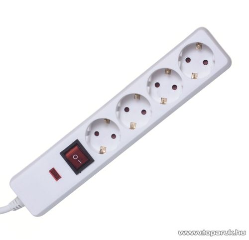 HOME NVT 04K/WH Túlfeszültség védett elosztó, 4 aljzat, fehér