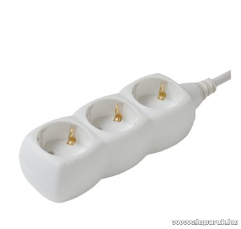 HOME NV 03-3/WH/1,5 - 3-as hálózati elosztó, 3 m kábel, fehér