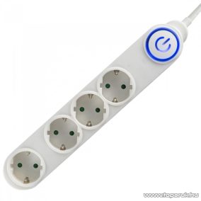   HOME NV 04TK/WH Talpkapcsolós elosztó világító kapcsolóval, 1,5 méter, fehér