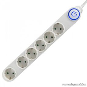   HOME NV 06TK/WH Talpkapcsolós elosztó világító kapcsolóval, 1,5 méter, fehér