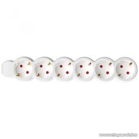   HOME NV 06/WH Hálózati elosztó 6 db védőérintkezős aljzattal, 1,5 m