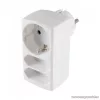 HOME NV 131/WH 2 db euro + 1 db védőérintkezős földelt hálózati aljzat elosztó
