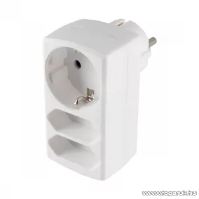   HOME NV 131/WH 2 db euro + 1 db védőérintkezős földelt hálózati aljzat elosztó