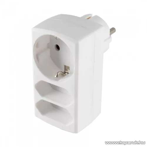 HOME NV 131/WH 2 db euro + 1 db védőérintkezős földelt hálózati aljzat elosztó