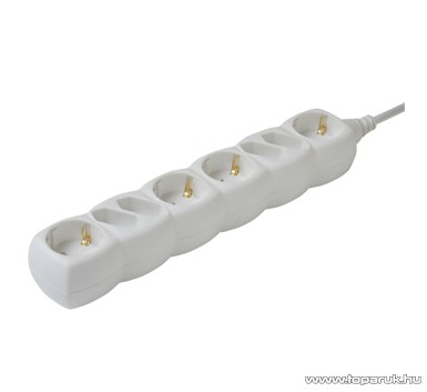 HOME NV 18/WH Hálózati elosztó 4 db védőérintkezős és 4 db euro aljzattal, 1,5 m, fehér