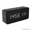 HOME OC 04 Digitális LED ébresztőóra, valódi fa burkolattal