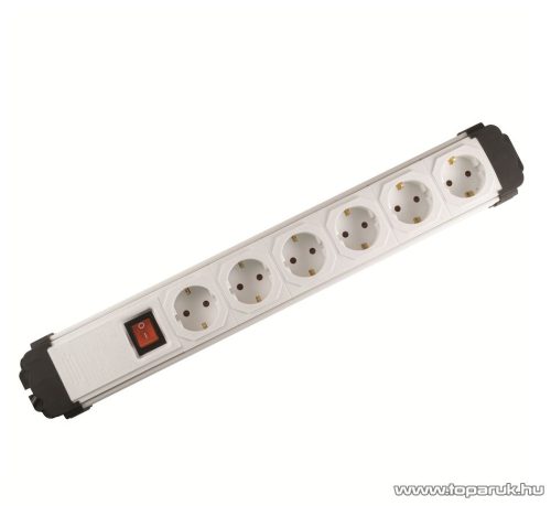 HOME PNV 06K-90/WH 6-os védőérintkezős hálózati elosztó kapcsolóval, 2 méter, fehér