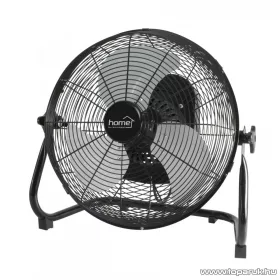   HOME PVRO 40 Fém padlóventilátor, oszcilláló funkcióval, 40 cm lapátátmérő, fekete, 50 W