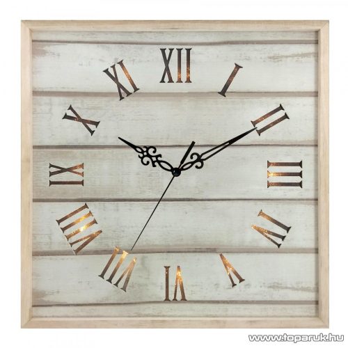 HOME SWC 31 Falióra fából, háttérvilágítással, római számokkal