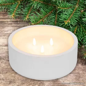   HOME CDL 20 LED-es kőmécses, 3 db melegfehér, pislákoló, lángnyelv alakú LED-del, időzítő funkcióval, 20 cm x 8 cm