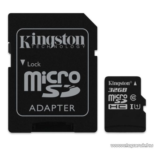 Kingston SDC10G2 Canvas Secure Digital Micro 32GB SDHC Class10 memóriakártya + SD adapter