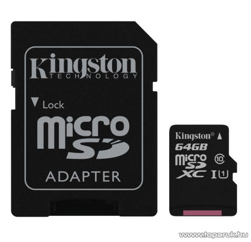 Kingston Secure Digital Micro 64GB SDXC Class10 memóriakártya + SD adapter