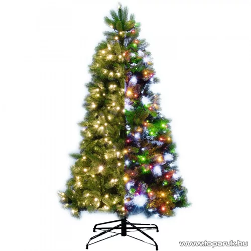 MULTIPINE Valósághű extradús műfenyő, 2D + 3D tűlevelű, beépített LED világítással, 150 cm (KMF 6/150)