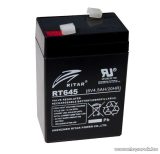   RITAR RT 645 Zselés, ólom akkumulátor, gondozásmentes szünetmentes akku, 6V, 4,5Ah