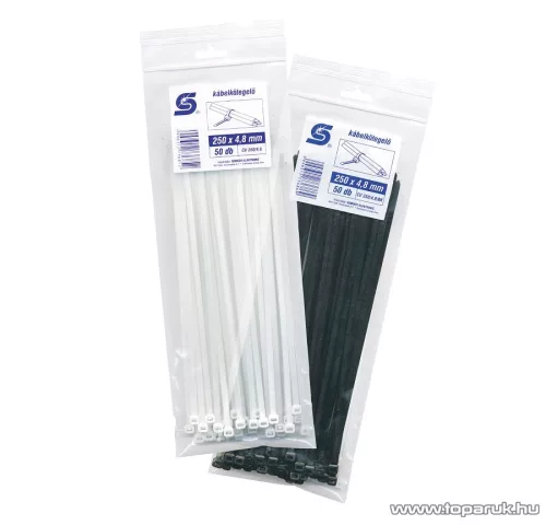SAL CV 300/4,8/B Kábelkötegelő, 300 mm hosszú / 4,8 mm széles, fekete, 25 db / csomag