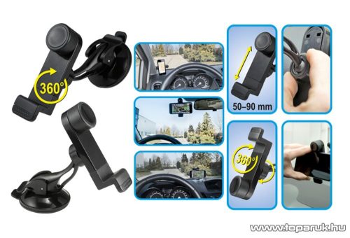 SAL SA 047 BK Tapadókorongos autós telefon tartó, fekete