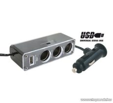 SAL SA 023 Autós feszültség elosztó, 3-as + USB csatlakozó