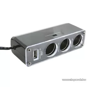   SAL SA 023 Autós feszültség elosztó, 3-as + USB csatlakozó