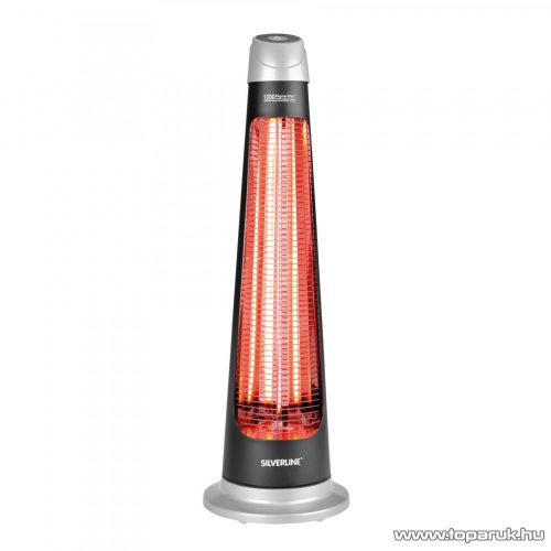 SILVERLINE IN 26146 Kültéri halogén és karbonszálas álló fűtőtest, hősugárzó + távirányító, 1200 W