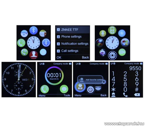 HOME SMW 16 Android okosóra, mobiltelefon és fitness karkötő, fekete