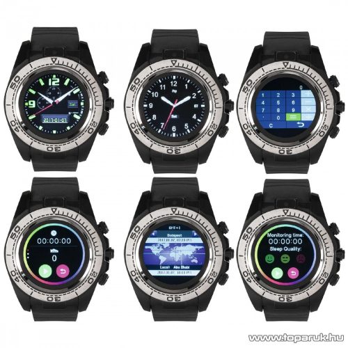 HOME SMW 17 Android okosóra fitnesz és telefon funkcióval, fekete