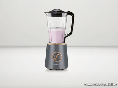 SilverCrest SSMKH 600 A1 Turmixgép fa hatású elemekkel, 600 W-os nagy teljesítményű motorral, szürke