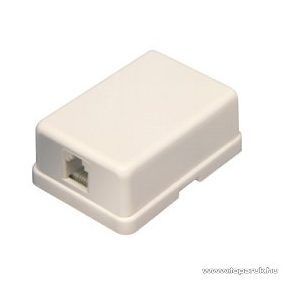   USE TS 1MX Telefon fali aljzat, öntapadós, csavarozható, csontszínű, 6P/4C