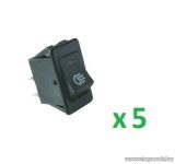   USE AKL 02 Világítós billenőkapcsoló, 2 áramkör - 2 állás, 12 V, zöld led, 5 db / csomag