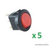   USE AKV 11 Világítós billenőkapcsoló, 1 áramkör - 2 állás, 12 V, piros, 5 db / csomag