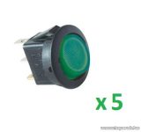   USE AKV 12 Világítós billenőkapcsoló, 1 áramkör - 2 állás, 12 V, zöld, 5 db / csomag