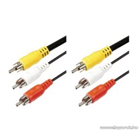   USE A 4-3X Audio RCA kábel 3 x RCA dugó - 3 x RCA dugó, 3 m, 1 db