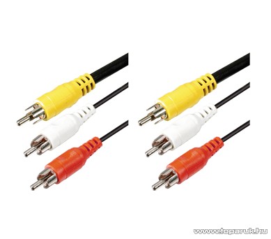 USE A 4-3X Audio RCA kábel 3 x RCA dugó - 3 x RCA dugó, 3 m, 1 db