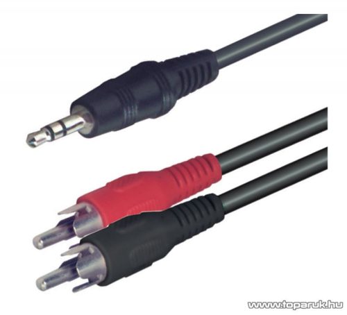 USE A 49-5 Audio RCA kábel 3,5 mm sztereó dugó - 2 x RCA dugó, 5 m, 5 db / csomag