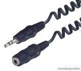   USE A 94 Audio JACK kábel 3,5 mm sztereó dugó - 3,5 mm sztereó aljzat, 2 m spirál, 5 db / csomag