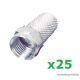 USE FF 1 F/PRO dugó csatlakozó, RG6-os koax kábelhez, csavaros kivitel, 25 db / csomag
