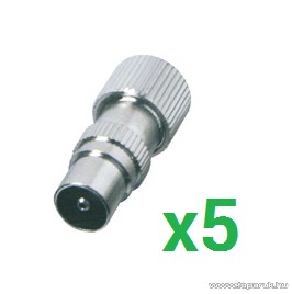 USE FS 14 TV koax dugó csatlakozó, fém kivitel, 5 db / csomag