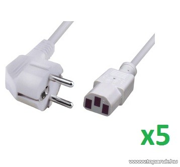 USE N 5/GY Hálózati csatlakozó, 2 m hosszú, szürke, 5 db / csomag