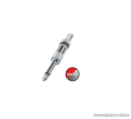 USE SK 2M/X fém JACK dugó törésgátlóval, mono, 6,3 mm, fekete, 1 db