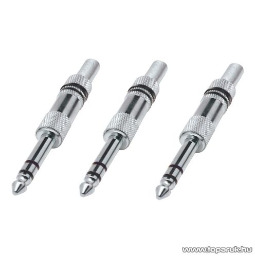 USE 	SK 3M JACK dugó, fém, törésgátlóval, sztereo, 6,3 mm, 3 db / csomag