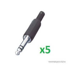   USE SK 3 JACK dugó, műanyag, törésgátlóval, sztereo, 6,3 mm, 5 db / csomag